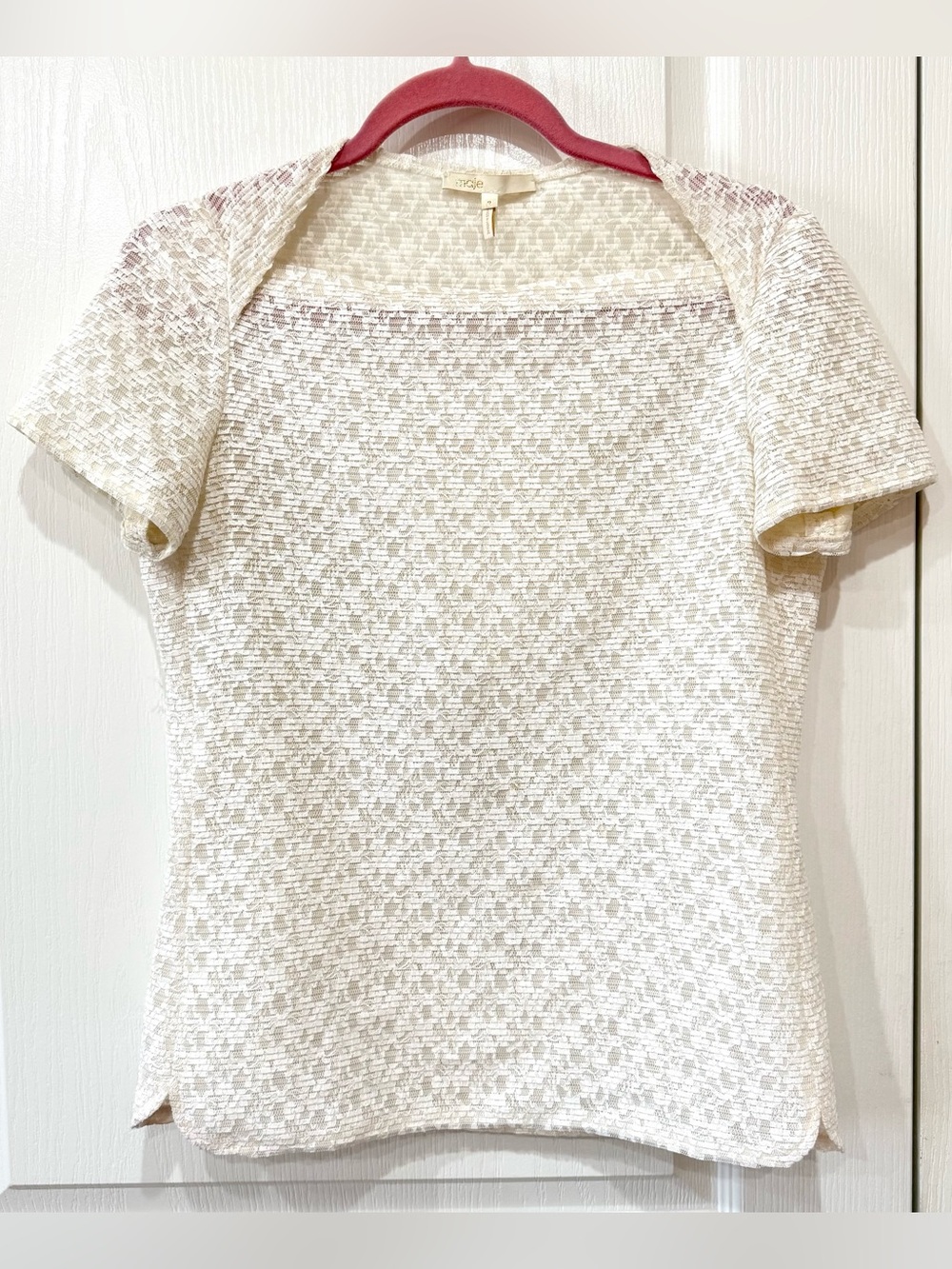 Maje Cream White Lace Blouse